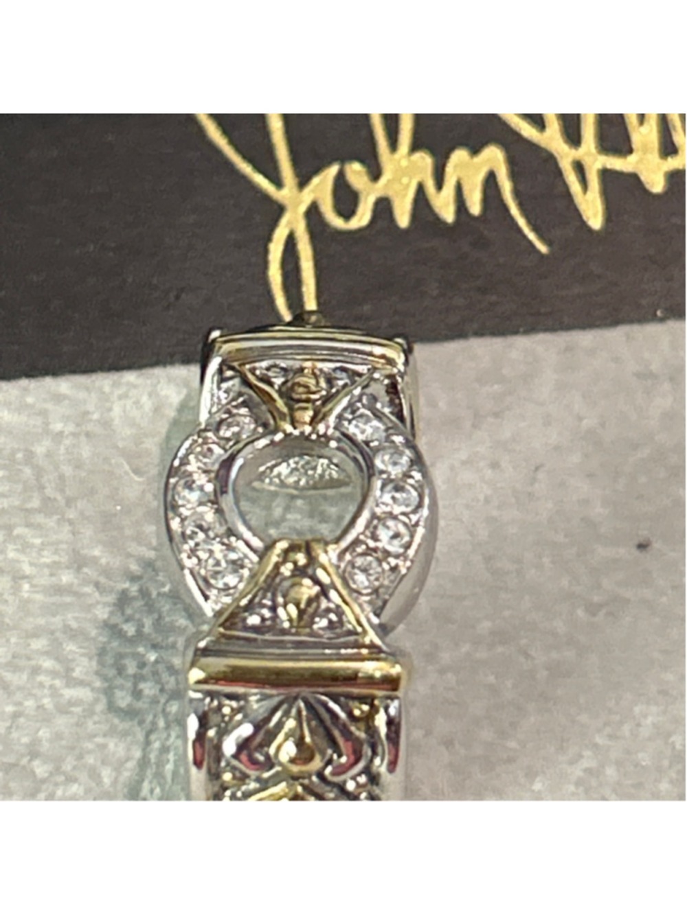 Women's John Medeiros Silver Gold Tone Crystal Clip-On Earrings One Size - Picture 5 of 8
